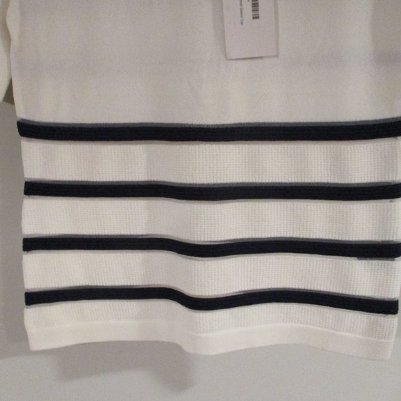 SHEER STRIPE SHORT SLEEVE TOP      NWT - Picture 6 of 7